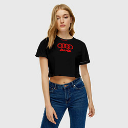 Футболка 3D укороченная женская Audi red logo, цвет: 3D-принт — фото 2