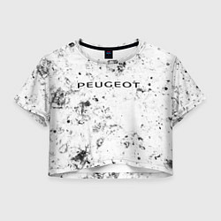Футболка 3D укороченная женская Peugeot dirty ice, цвет: 3D-принт