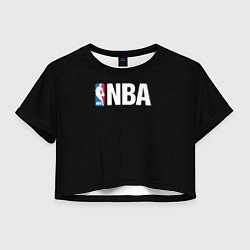 Футболка 3D укороченная женская NBA logo sport, цвет: 3D-принт
