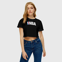Футболка 3D укороченная женская NBA logo sport, цвет: 3D-принт — фото 2