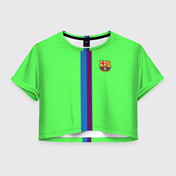 Футболка 3D укороченная женская Barcelona fc sport line, цвет: 3D-принт