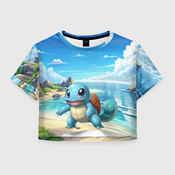 Футболка 3D укороченная женская Pokemon Squirtle, цвет: 3D-принт