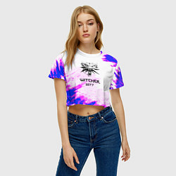 Футболка 3D укороченная женская The Witcher colors neon, цвет: 3D-принт — фото 2