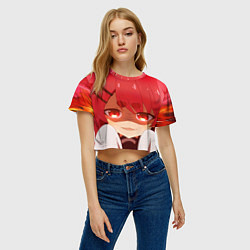 Футболка 3D укороченная женская Моя подруга олениха Нокотан Нэко Нэкоямада, цвет: 3D-принт — фото 2