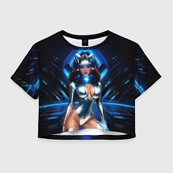 Женский топ Космическая девушка в блестящем костюме с ушками