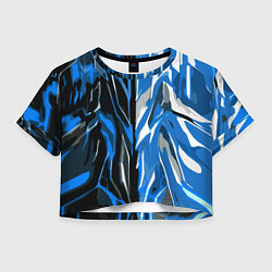 Женский топ Синяя абстракция на чёрно-белом фоне