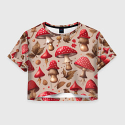 Женский топ Грибные шляпки мухоморов