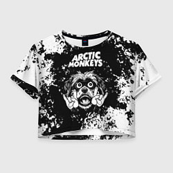 Футболка 3D укороченная женская Arctic Monkeys рок пес, цвет: 3D-принт