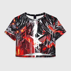 Женский топ Красная каменная абстракция и белая полоса