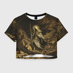 Футболка 3D укороченная женская Иллюстрация босса подземелья, цвет: 3D-принт