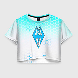 Футболка 3D укороченная женская The elder scrolls hexagon, цвет: 3D-принт