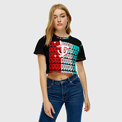 Футболка 3D укороченная женская Doom logo надписи, цвет: 3D-принт — фото 2