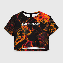 Футболка 3D укороченная женская Valorant red lava, цвет: 3D-принт