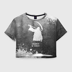 Футболка 3D укороченная женская Children of Bodom - grey gradient, цвет: 3D-принт