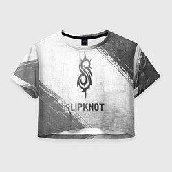 Футболка 3D укороченная женская Slipknot - white gradient, цвет: 3D-принт