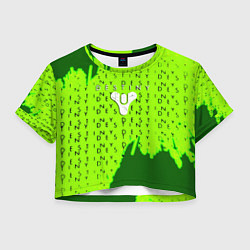 Футболка 3D укороченная женская Destiny кислотные надписи, цвет: 3D-принт