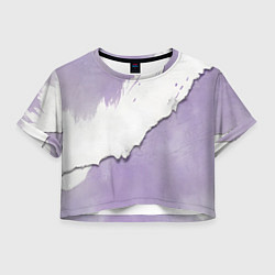 Футболка 3D укороченная женская Штукатурка и лавандовая краска, цвет: 3D-принт