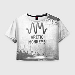 Футболка 3D укороченная женская Arctic Monkeys - white gradient, цвет: 3D-принт