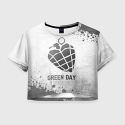 Футболка 3D укороченная женская Green Day - white gradient, цвет: 3D-принт