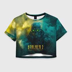 Футболка 3D укороченная женская Stalker 2 скелет в форме, цвет: 3D-принт