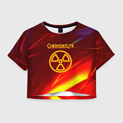 Футболка 3D укороченная женская Чернобыль лайт стрипсы, цвет: 3D-принт
