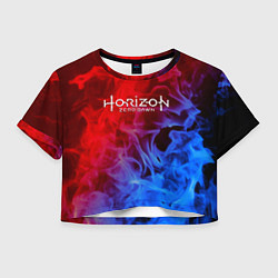 Футболка 3D укороченная женская Horizon zero dawn fire gradient, цвет: 3D-принт