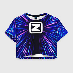 Футболка 3D укороченная женская Zotye neon energy, цвет: 3D-принт