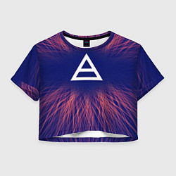 Футболка 3D укороченная женская Thirty Seconds to Mars red energy, цвет: 3D-принт