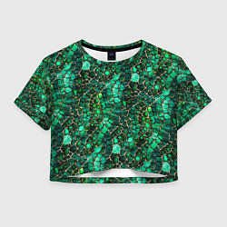 Женский топ Змеиная зелёная кожа