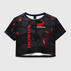Футболка 3D укороченная женская Honda - плиты, цвет: 3D-принт