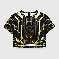 Женский топ Gold lines on a black background