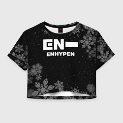 Футболка 3D укороченная женская Снежный Enhypen, цвет: 3D-принт