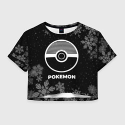 Футболка 3D укороченная женская Снежный Pokemon, цвет: 3D-принт