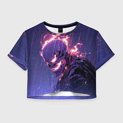 Футболка 3D укороченная женская Ghost Rider - Neon rain, цвет: 3D-принт