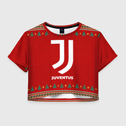 Футболка 3D укороченная женская Juventus new year, цвет: 3D-принт