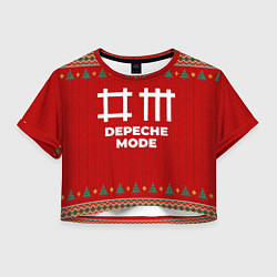 Футболка 3D укороченная женская Depeche Mode new year, цвет: 3D-принт