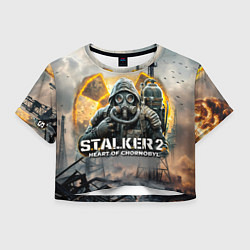 Футболка 3D укороченная женская S t a l k e r Heart of Chornobyl, цвет: 3D-принт