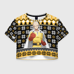 Футболка 3D укороченная женская One-Punch Man sweater, цвет: 3D-принт