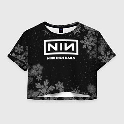 Футболка 3D укороченная женская Снежный Nine Inch Nails, цвет: 3D-принт