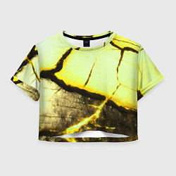 Женский топ Трещины на абстрактном жёлтом фоне