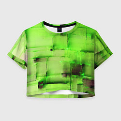 Женский топ Чёрные пятна на зелёном фоне абстракция