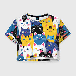 Женский топ Много цветных котиков