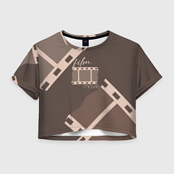 Футболка 3D укороченная женская Фильм - кинопленка, цвет: 3D-принт