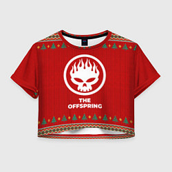 Футболка 3D укороченная женская The Offspring new year, цвет: 3D-принт