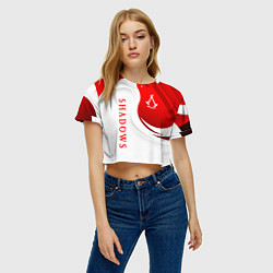 Футболка 3D укороченная женская Assassins creed - shadows, цвет: 3D-принт — фото 2