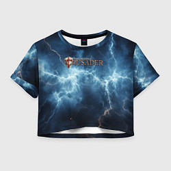 Футболка 3D укороченная женская Stronghold сrusader сила молний, цвет: 3D-принт