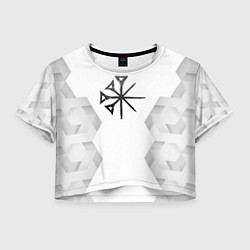 Футболка 3D укороченная женская Nightwish white poly, цвет: 3D-принт