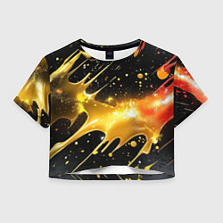 Женский топ Оранжевая краска на черном