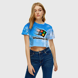 Футболка 3D укороченная женская Mindows 98 logo, цвет: 3D-принт — фото 2