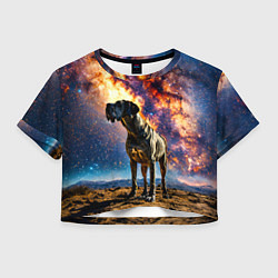 Женский топ Немецкий дог и космическое небо